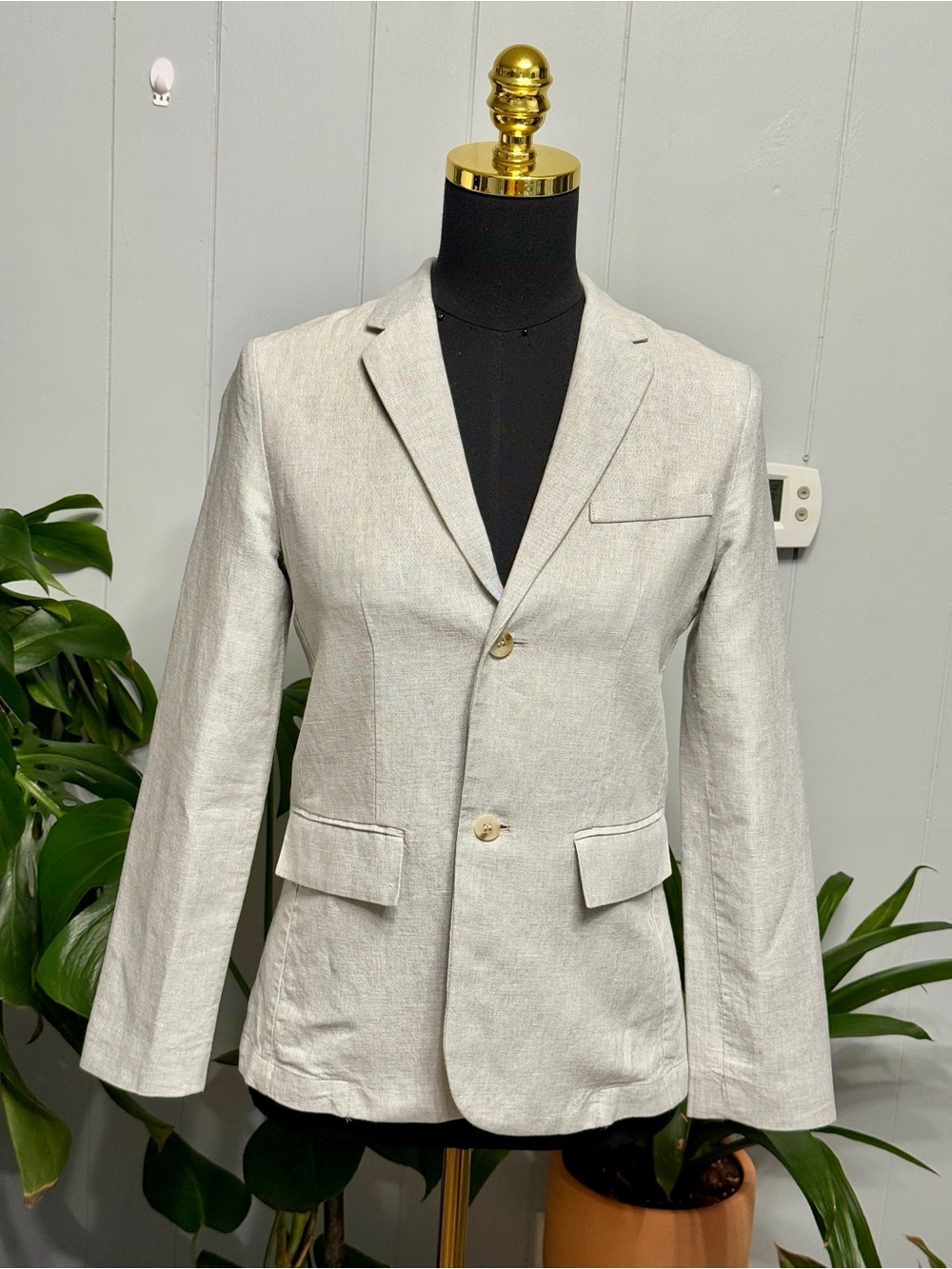 Zara Light Gray Blazer - Two-Button Tailored Sport jacket
